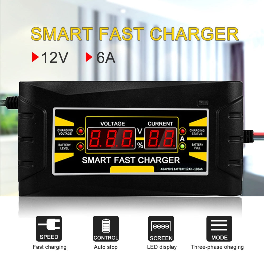 Automatic 12V Car Battery Charger 110-240V by HitMyNeed