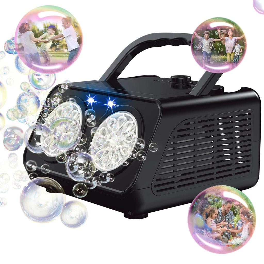 Automatic Bubble Machine with 2 Fans & LED Lights by HitMyNeed
