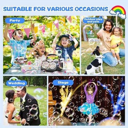 Automatic Bubble Machine with 2 Fans & LED Lights by HitMyNeed