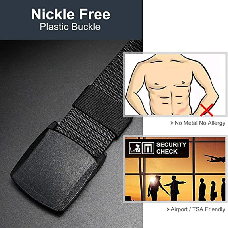 Automatic Buckle Nylon Tactical Belt for Men by HitMyNeed