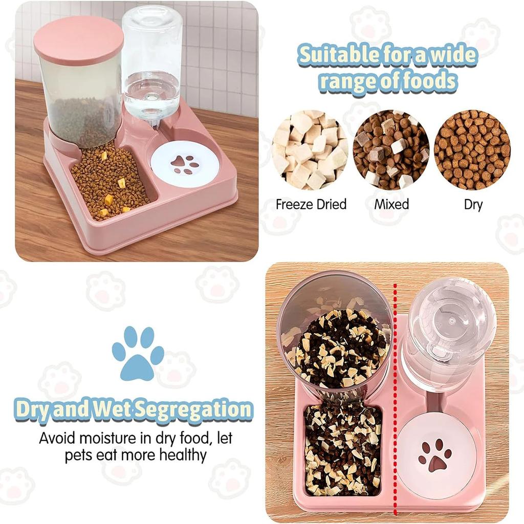 Automatic Cat Feeder & Water Dispenser 2‑in‑1 Tilted Set by HitMyNeed
