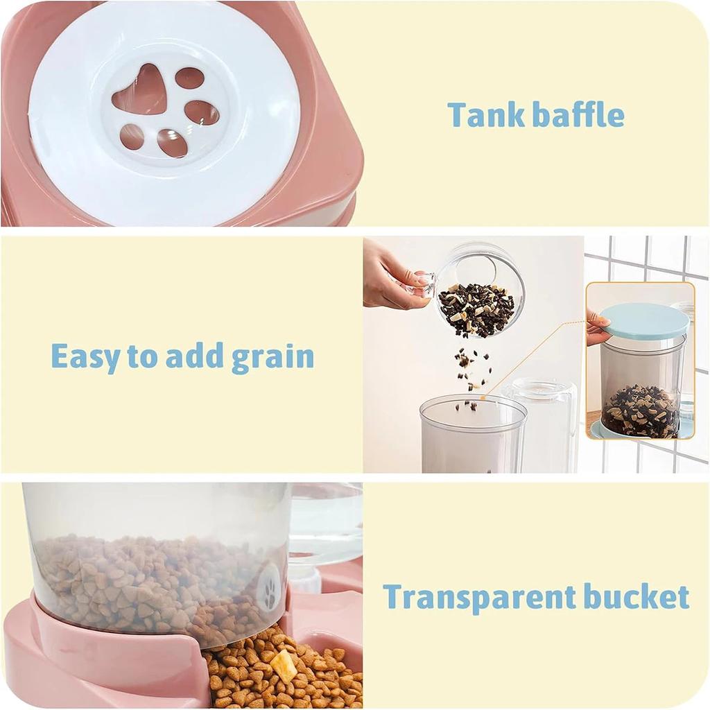 Automatic Cat Feeder & Water Dispenser 2‑in‑1 Tilted Set by HitMyNeed