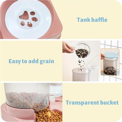 Automatic Cat Feeder & Water Dispenser 2‑in‑1 Tilted Set by HitMyNeed