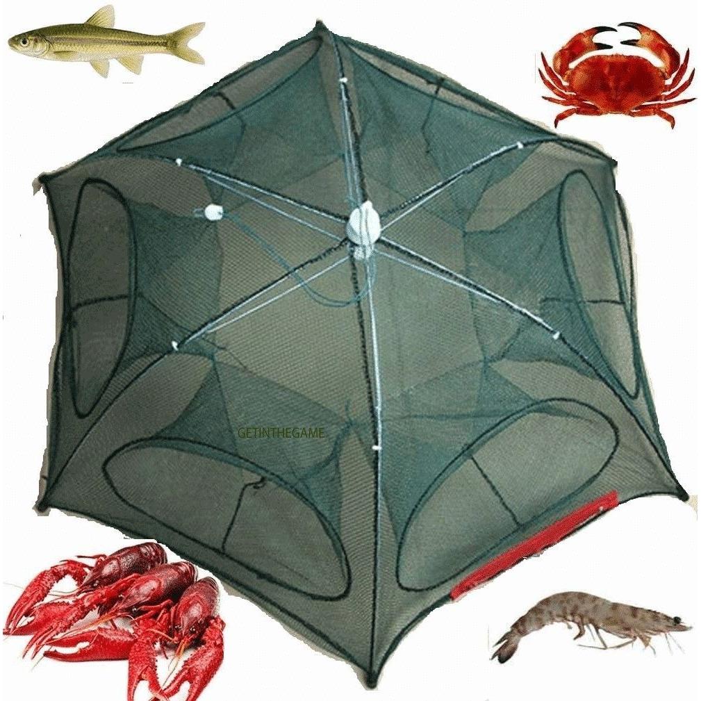 Automatic Crawfish Trap Cast Net, 6-Sided 12-Hole by HitMyNeed