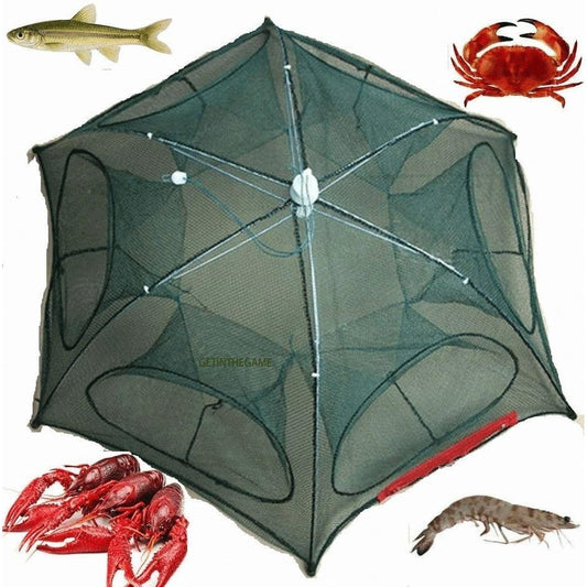 Automatic Crawfish Trap Cast Net, 6-Sided 12-Hole by HitMyNeed