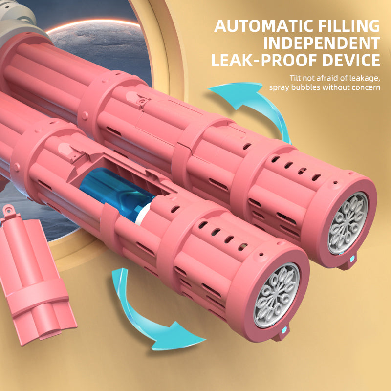 Automatic Double-Tube Rocket Bubble Gun for Kids by HitMyNeed