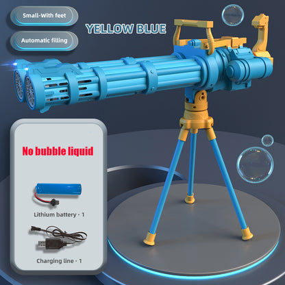 Automatic Double-Tube Rocket Bubble Gun for Kids blue-with-bracket by HitMyNeed