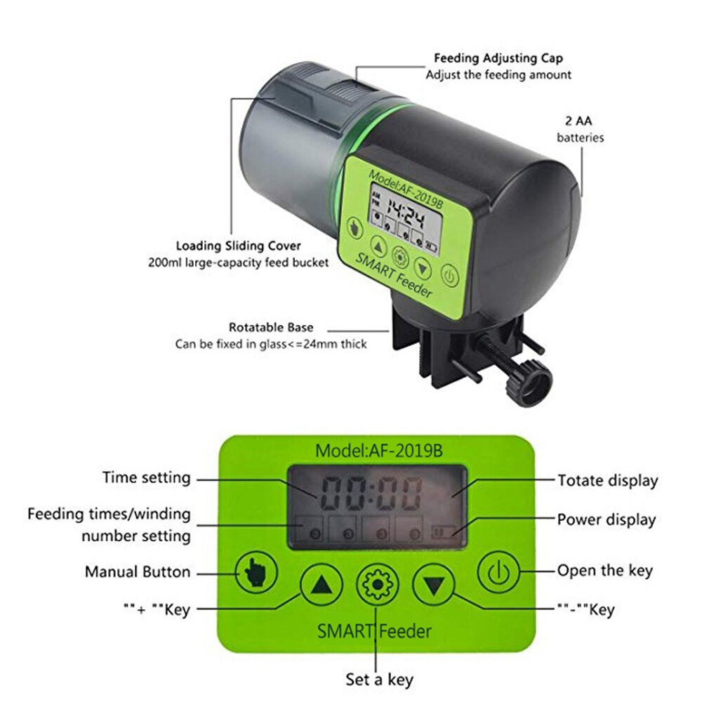 Automatic Fish Feeder Timer Dispenser 0.2L by HitMyNeed