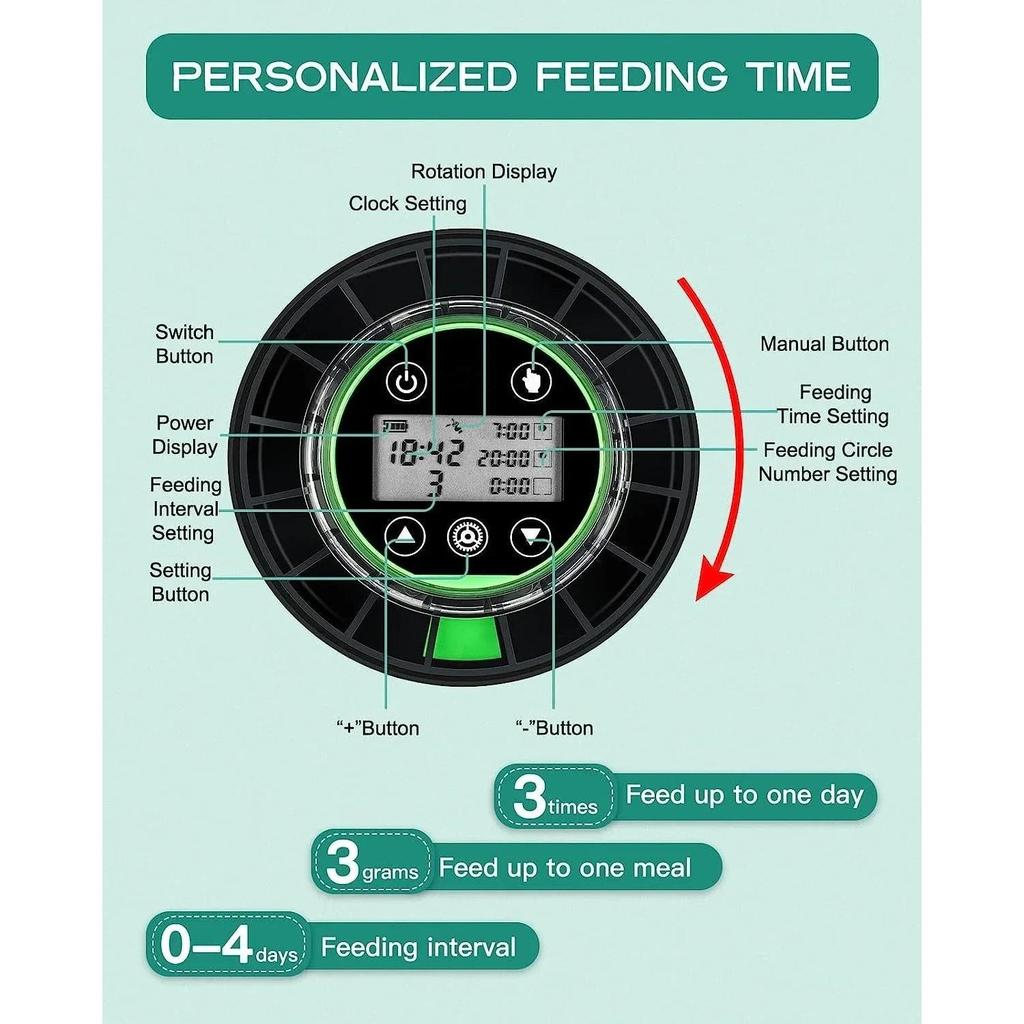 Automatic Fish Feeder with Timer & USB Rechargeable by HitMyNeed