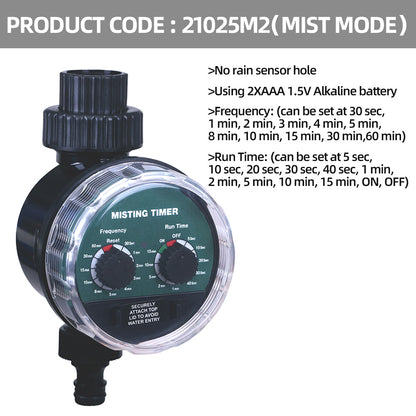 Automatic Garden Water Timer with Ball Valve mist-timer by HitMyNeed
