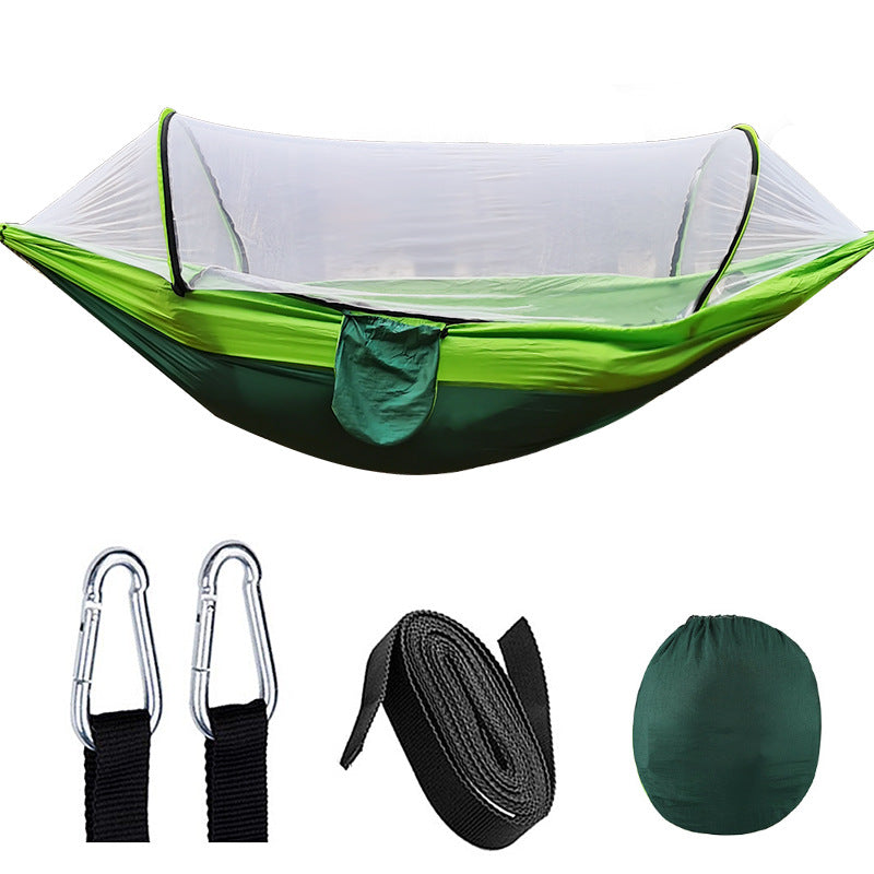 Automatic Mosquito Net Camping Hammock 260x140cm green by HitMyNeed