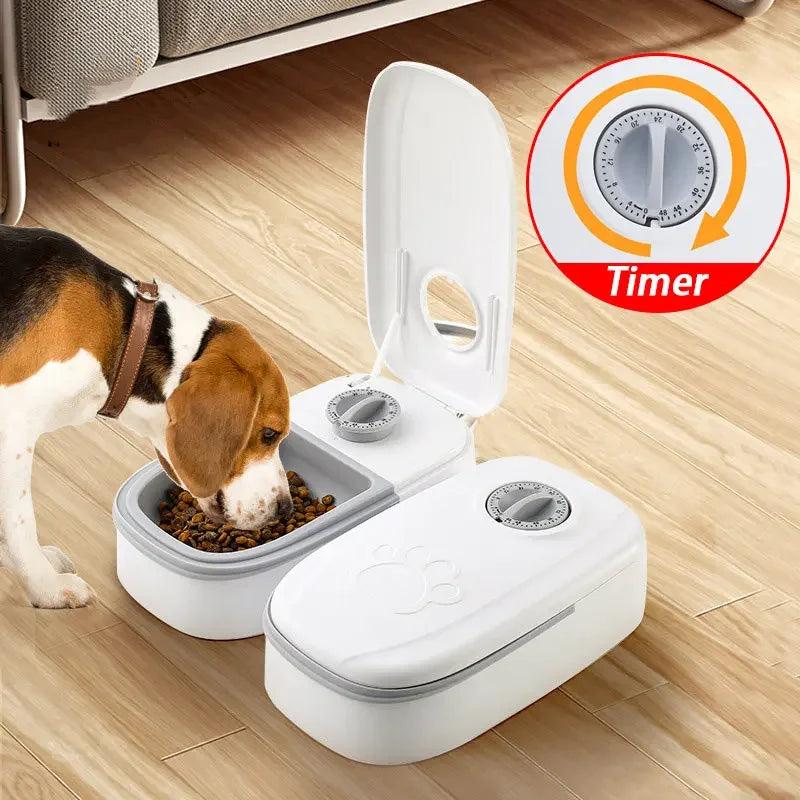 Automatic Pet Feeder 350ml with Double Bowl Timer by HitMyNeed