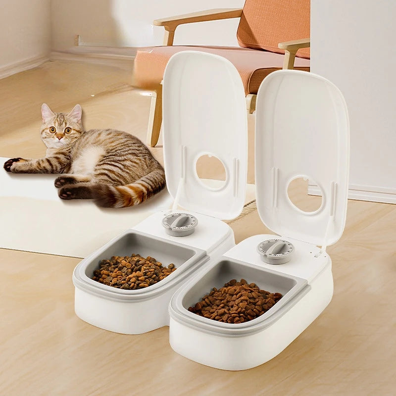 Automatic Pet Feeder 350ml with Double Bowl Timer by HitMyNeed