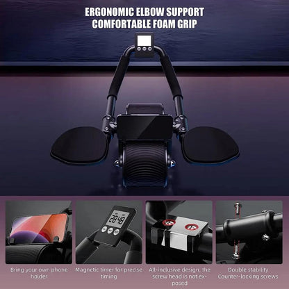 Automatic Rebound Ab Wheel with Elbow Support & Counter by HitMyNeed