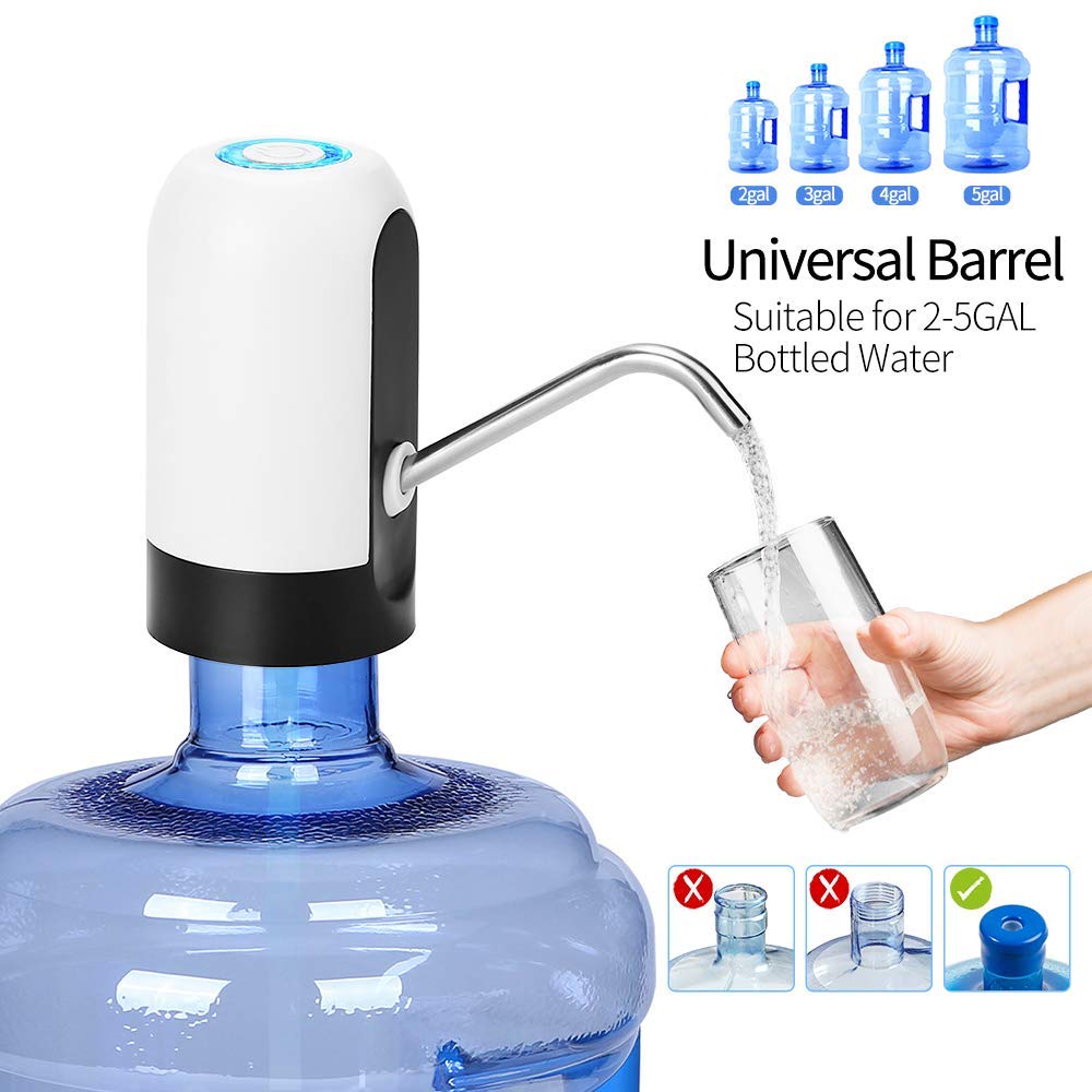 Automatic Rechargeable Water Bottle Pump Dispenser by HitMyNeed