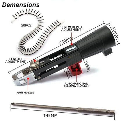 Automatic Screwdriver Chain Nail Gun Drill Adapter by HitMyNeed
