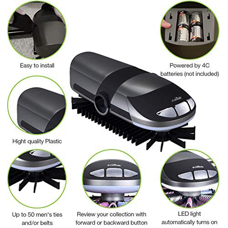 Automatic Tie Rack Organizer for Ties and Belts by HitMyNeed