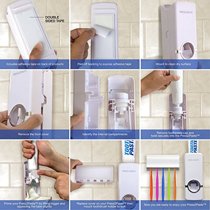 Automatic Toothpaste Dispenser & Toothbrush Holder by HitMyNeed