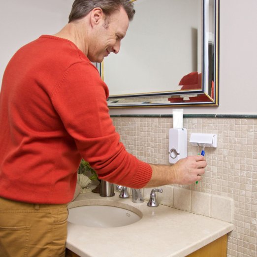 Automatic Toothpaste Dispenser & Toothbrush Holder by HitMyNeed