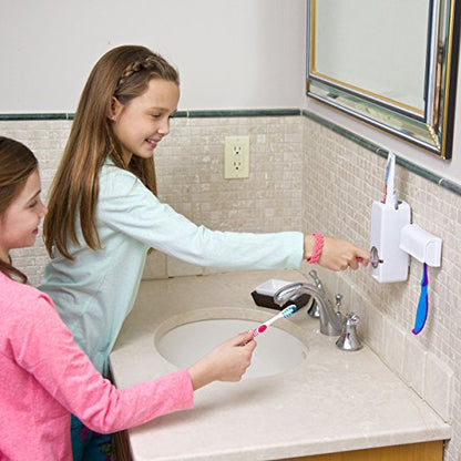 Automatic Toothpaste Dispenser & Toothbrush Holder by HitMyNeed