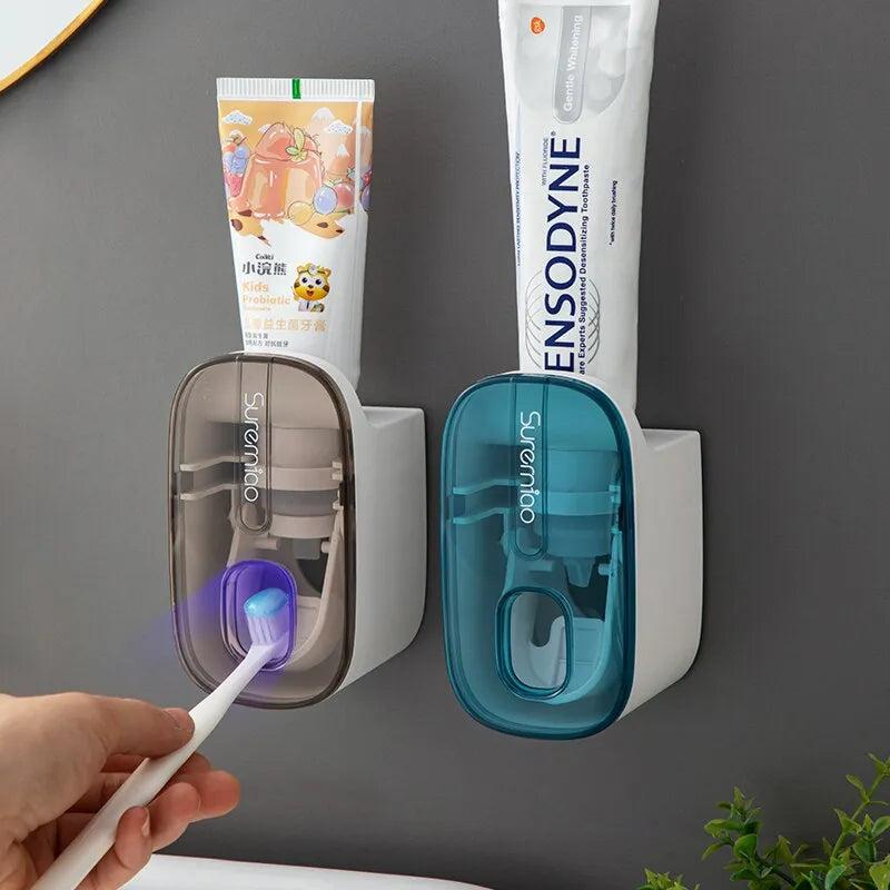 Automatic Wall-Mount Toothpaste Dispenser & Holder by HitMyNeed