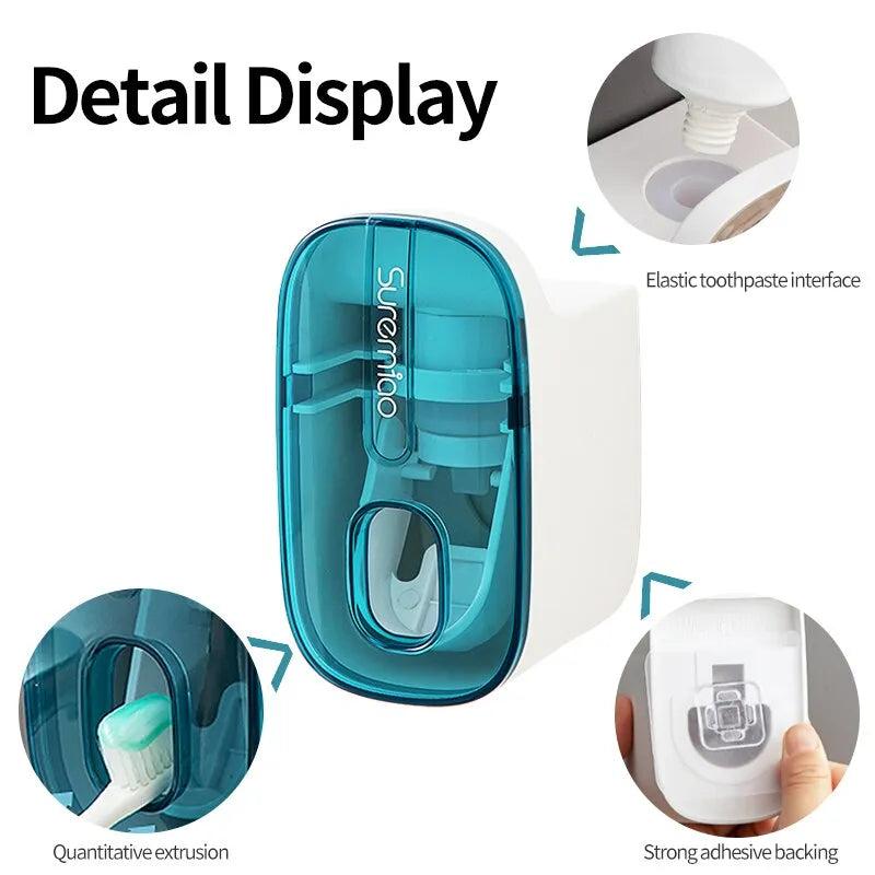 Automatic Wall-Mount Toothpaste Dispenser & Holder by HitMyNeed