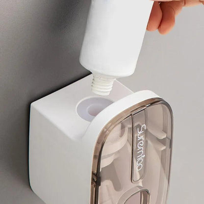 Automatic Wall-Mount Toothpaste Dispenser & Holder by HitMyNeed