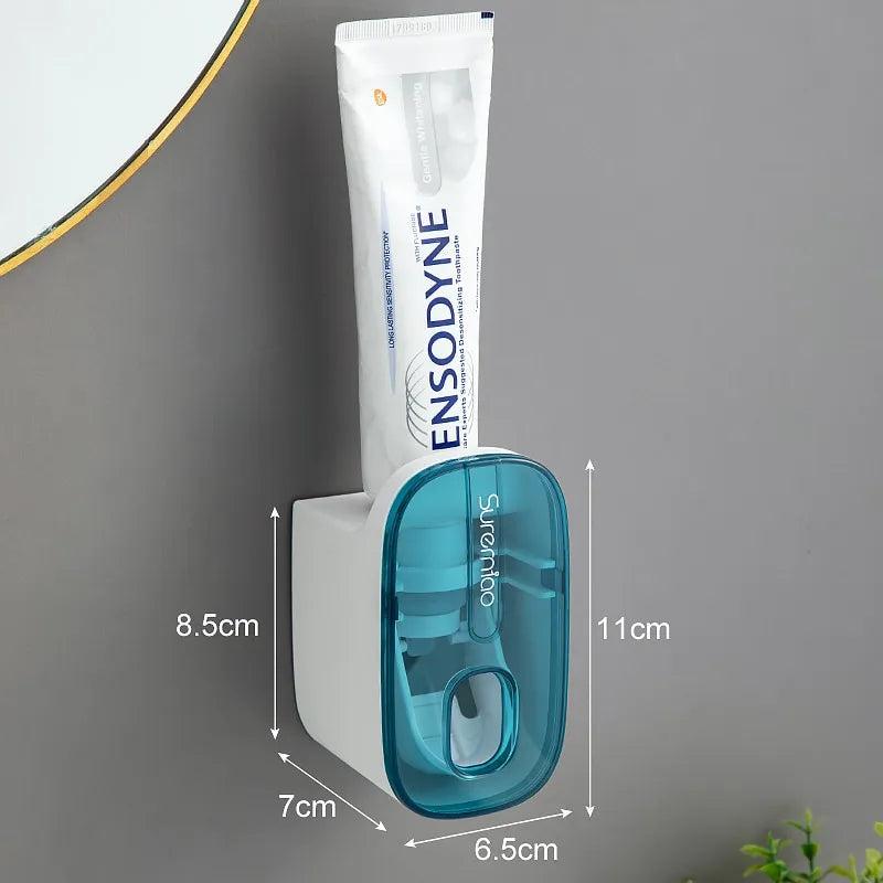 Automatic Wall-Mount Toothpaste Dispenser & Holder blue by HitMyNeed