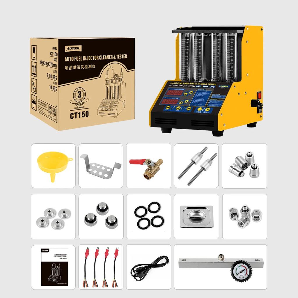 AUTOOL CT150 4-Cylinder Fuel Injector Cleaner & Tester by HitMyNeed