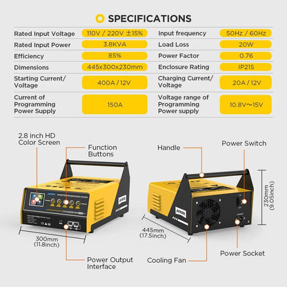 AUTOOL EM365 150A Inverter Power Supply & 12V Charger by HitMyNeed