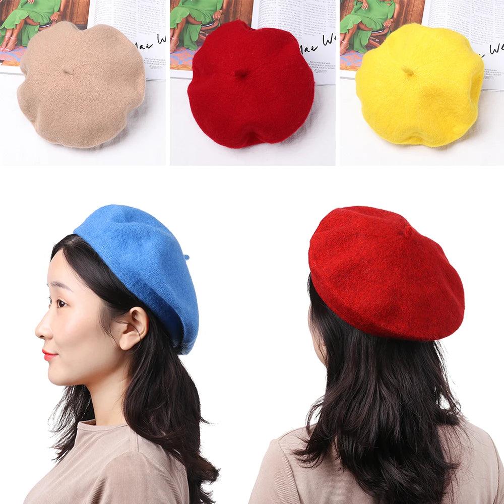 Autumn Winter Felt Beret for Women by HitMyNeed
