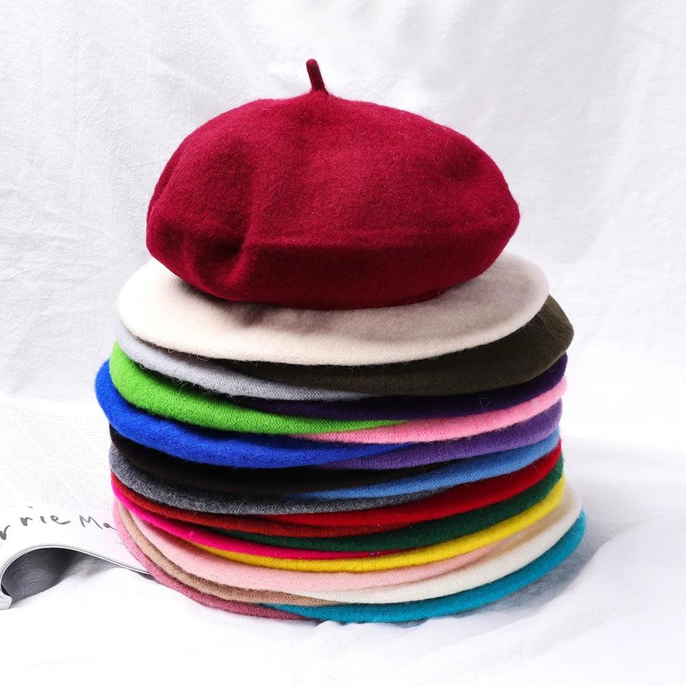 Autumn Winter Felt Beret for Women by HitMyNeed