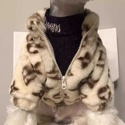 Autumn Winter Fur Coat for Small Dogs & Cats xl6-5-8-5kg by HitMyNeed