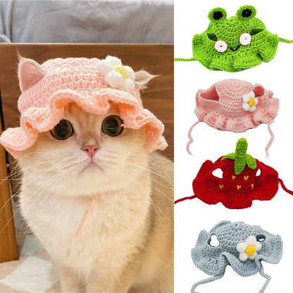 Autumn Winter Knitted Cat & Puppy Hat by HitMyNeed