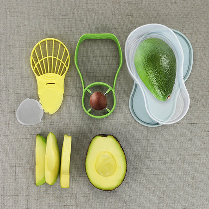 Avocado Cutter, Corer, Crusher & Storage 3‑Piece Set by HitMyNeed