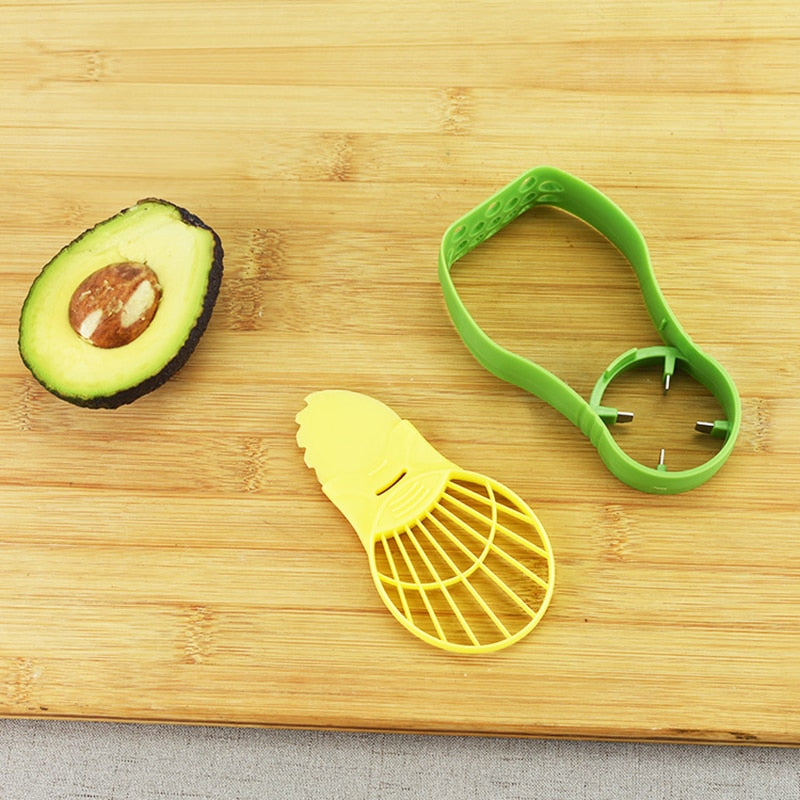 Avocado Cutter, Corer, Crusher & Storage 3‑Piece Set by HitMyNeed