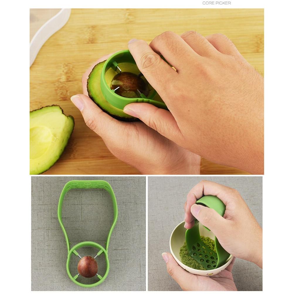 Avocado Cutter, Corer, Crusher & Storage 3‑Piece Set by HitMyNeed