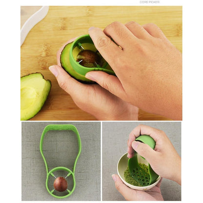Avocado Cutter, Corer, Crusher & Storage 3‑Piece Set by HitMyNeed