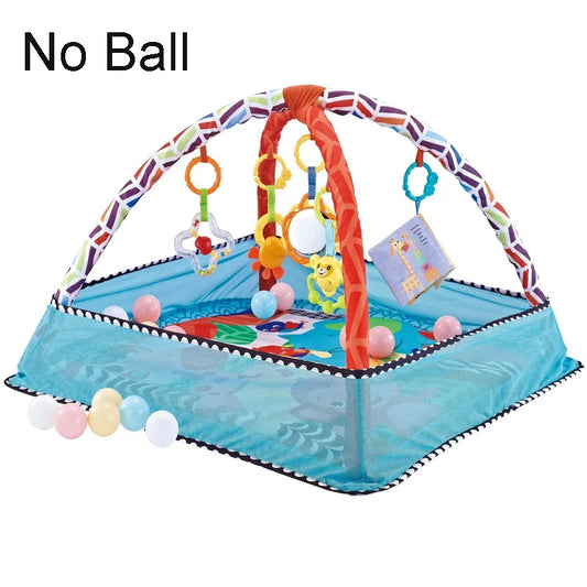 Baby Activity Gym & Fence Crawling Play Mat 0-18M bule by HitMyNeed