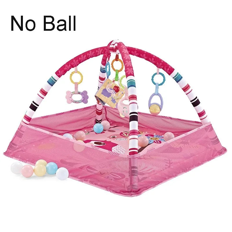 Baby Activity Gym & Fence Crawling Play Mat 0-18M pink by HitMyNeed