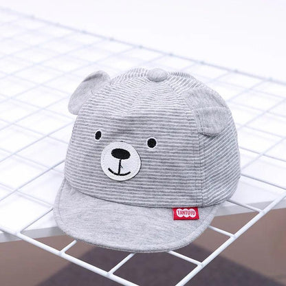 Baby Bear Cotton Baseball Cap for Babies 3-12 Months gray by HitMyNeed