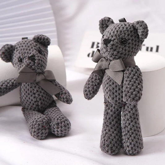 Baby Bear Plush Toy Keychain - 15cm Soft Bear Doll gray by HitMyNeed
