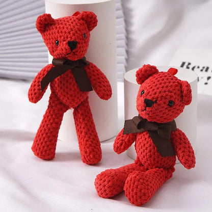 Baby Bear Plush Toy Keychain - 15cm Soft Bear Doll red by HitMyNeed