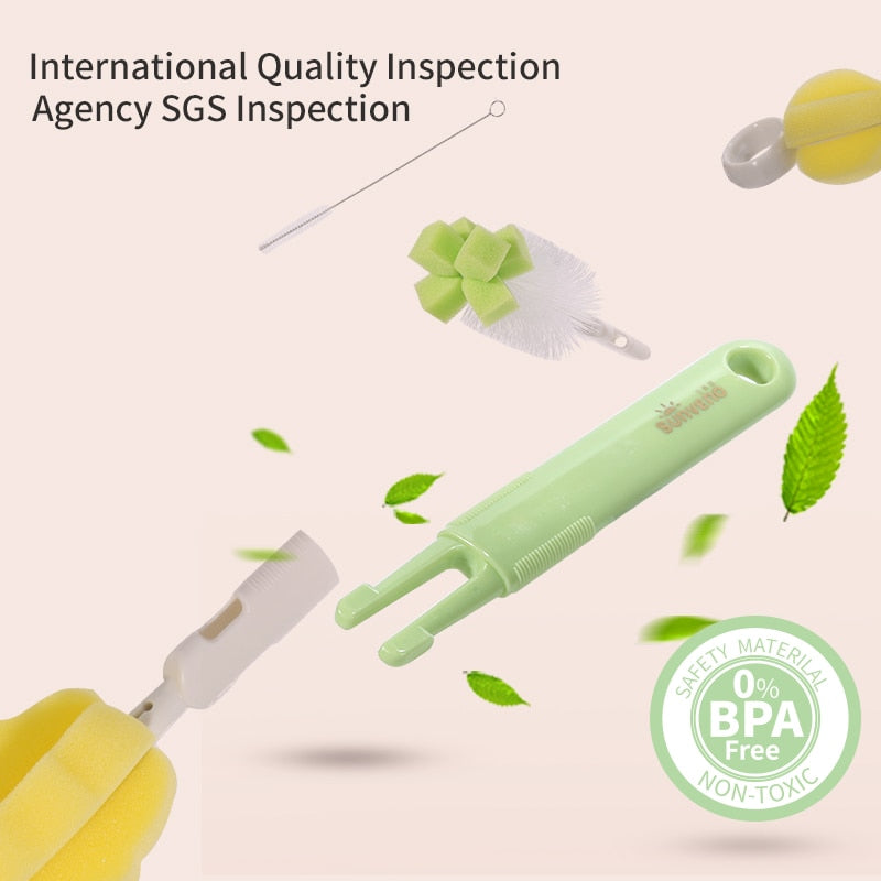Baby Bottle Cleaner Brush Set with Straw & Nipple Tools by HitMyNeed