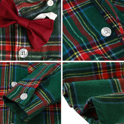 Baby Boy Christmas Gentleman Outfit with Suspenders by HitMyNeed