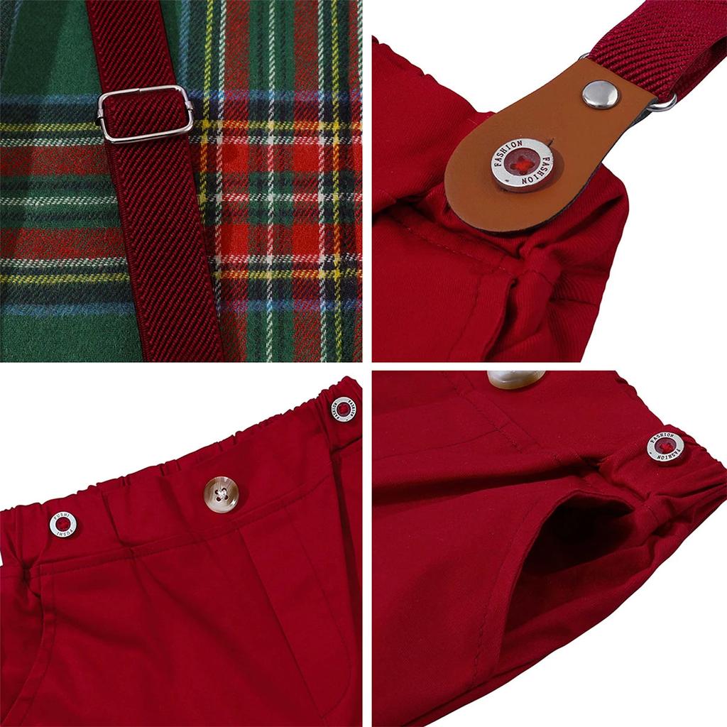 Baby Boy Christmas Gentleman Outfit with Suspenders by HitMyNeed