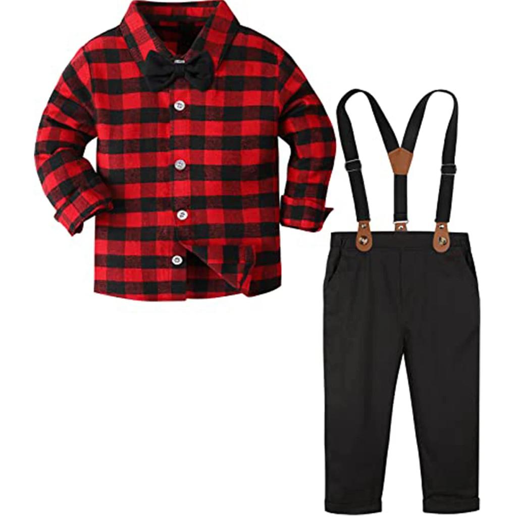 Baby Boy Christmas Gentleman Outfit with Suspenders 7109.0 6-7-years by HitMyNeed