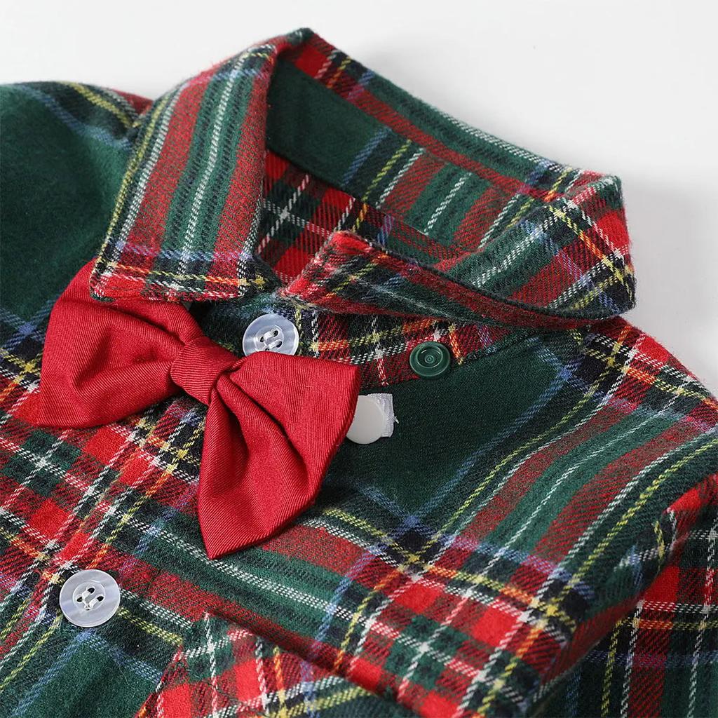 Baby Boy Christmas Gentleman Outfit with Suspenders by HitMyNeed