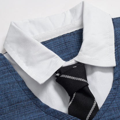 Baby Boy Summer Cotton Formal Romper with Tie by HitMyNeed