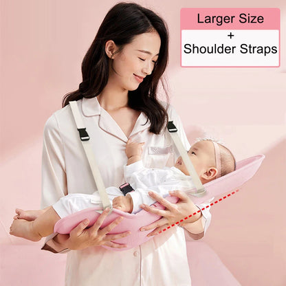 Baby Breastfeeding Pillow with Front Hug Support pink-strap by HitMyNeed